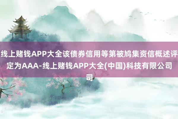 线上赌钱APP大全该债券信用等第被鸠集资信概述评定为AAA-线上赌钱APP大全(中国)科技有限公司